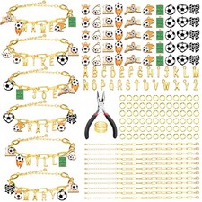 394 Pcs Softball Baseball Charms Bracelets Making Kit Sports Bracelets for DI...
