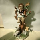 Vintage Capodimonte Figurine Girl In Tree Dog   Preowned — photo 1