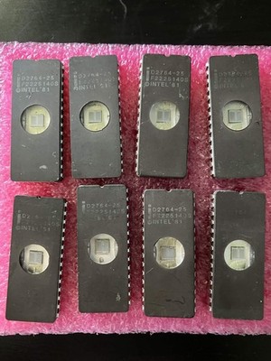 8 count Intel D2764-25 Computer Chip 1981 - Unteasted