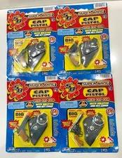 745 - New Old Stock Super Bang Mini Cap Gun w Holster Key Chain Lot of 4 Sealed!