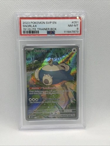 2023 POKEMON SWSH SVP EN SNORLAX 151 ETB PSA 8