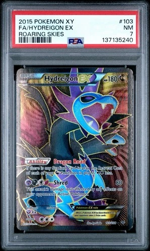 2015 POKEMON XY ROARING SKIES #103 FA/ HYDREIGON EX ROARING SKIES PSA 7 NM MT