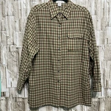 Vintage 90s Geoffrey Beene Sport Shirt Sz 8 Barn Work Heavyweight Outdoors Plaid