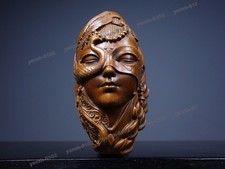 Antique Boxwood Carved Sculpture Loulan Beauty Figure Collectible Art Piece