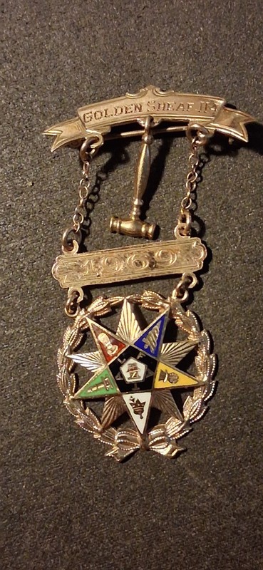 Vintage 10k Order Of The Eastern Star Medal