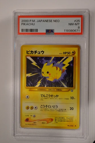 Pokemon Japanese Neo 1 Genesis 025 Pikachu 2000 Card 25 PSA 8