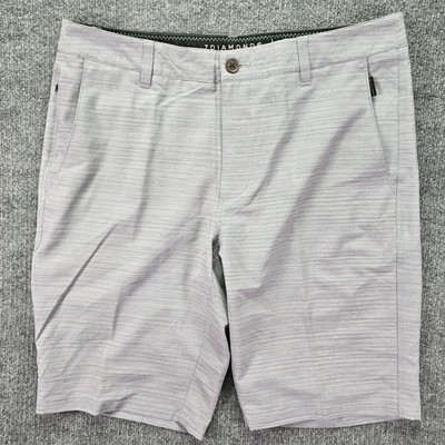 7 Diamonds Kinetic Shorts Mens 34 10'' Light Gray Performance Chino Stretch Golf