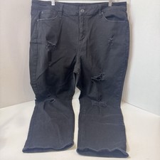 Rue 21 Black Distressed Jeans High Rise Jeggings Size 22