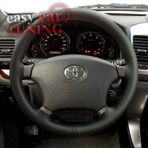 For Toyota Land Cruiser 100 982007 Black Genuine Leather Steering