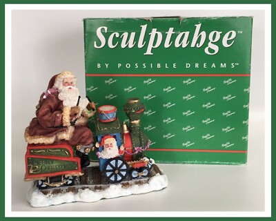 Possible Dreams-Sculptahge Santa on Train #495015 Figure - In Original Box