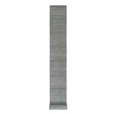 2'7"x26'3" Goose Gray Undyed Wool Hand Knotted Grass Design XL Runner Rug R79701