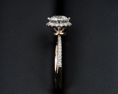 Anillo de compromiso de diamantes cultivados en laboratorio de 1,02 quilates con certificación IGI E/VS1 - Imagen 4 de 6