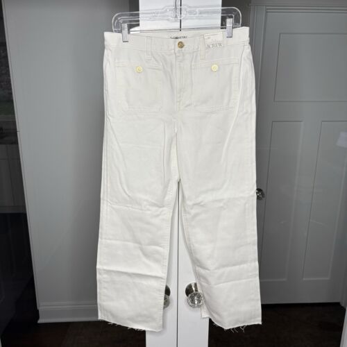 NWT J. Crew 27 Sailor Mid-rise Relaxed Demi-boot Jean White - Picture 2 of 6