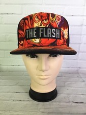 DC Comics The Flash Logo Sublimated Adjustable Youth Boys Snapback Hat Cap NEW
