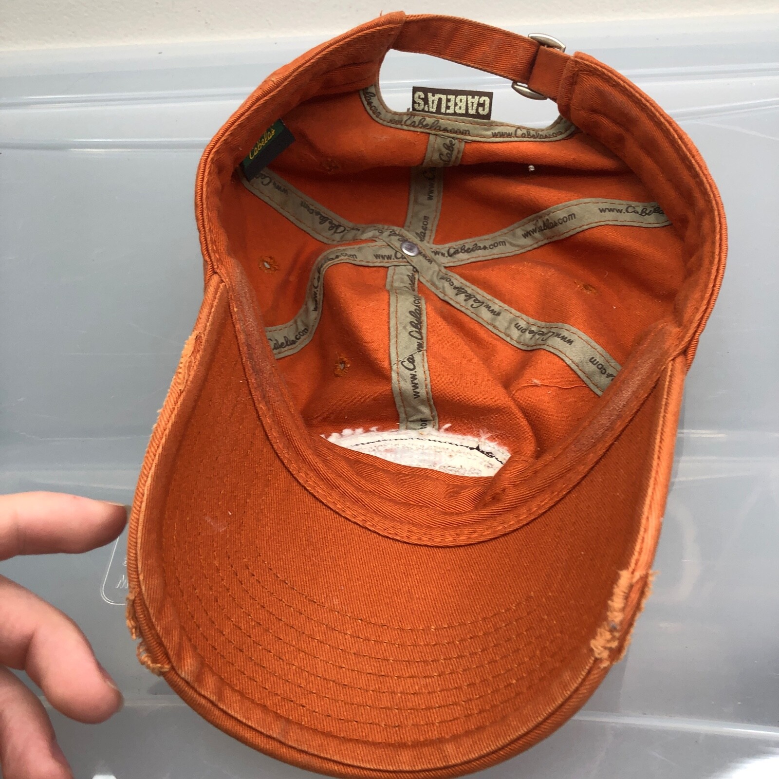 Cabelas Hat Orange Adjustable Strap Baseball Cap … - image 8