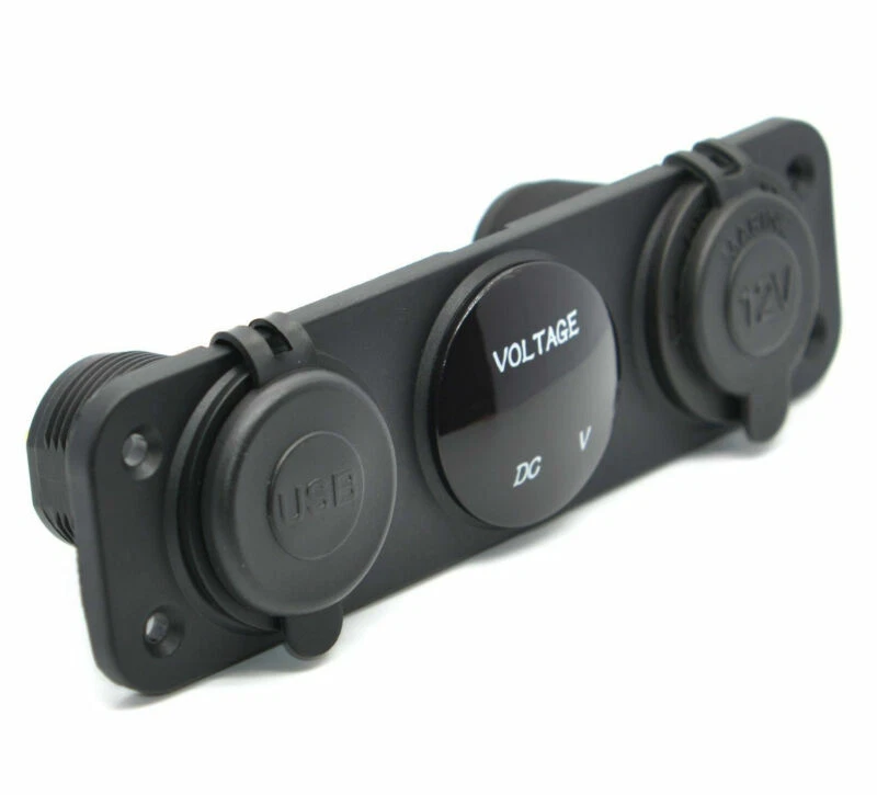 DC12V Car Boat Multi Function Panel Outlet Dual USB Charger Socket LED Voltmeter - Image 4 of 4
