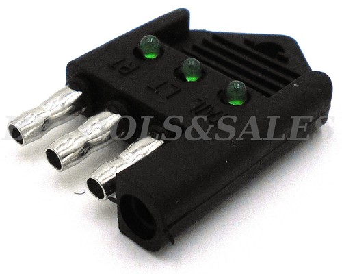 4 WAY FLAT TRAILER WIRING TESTER LIGHT BRAKE TAIL TURN SIGNAL TROUBLE SHOOTER - Picture 2 of 2