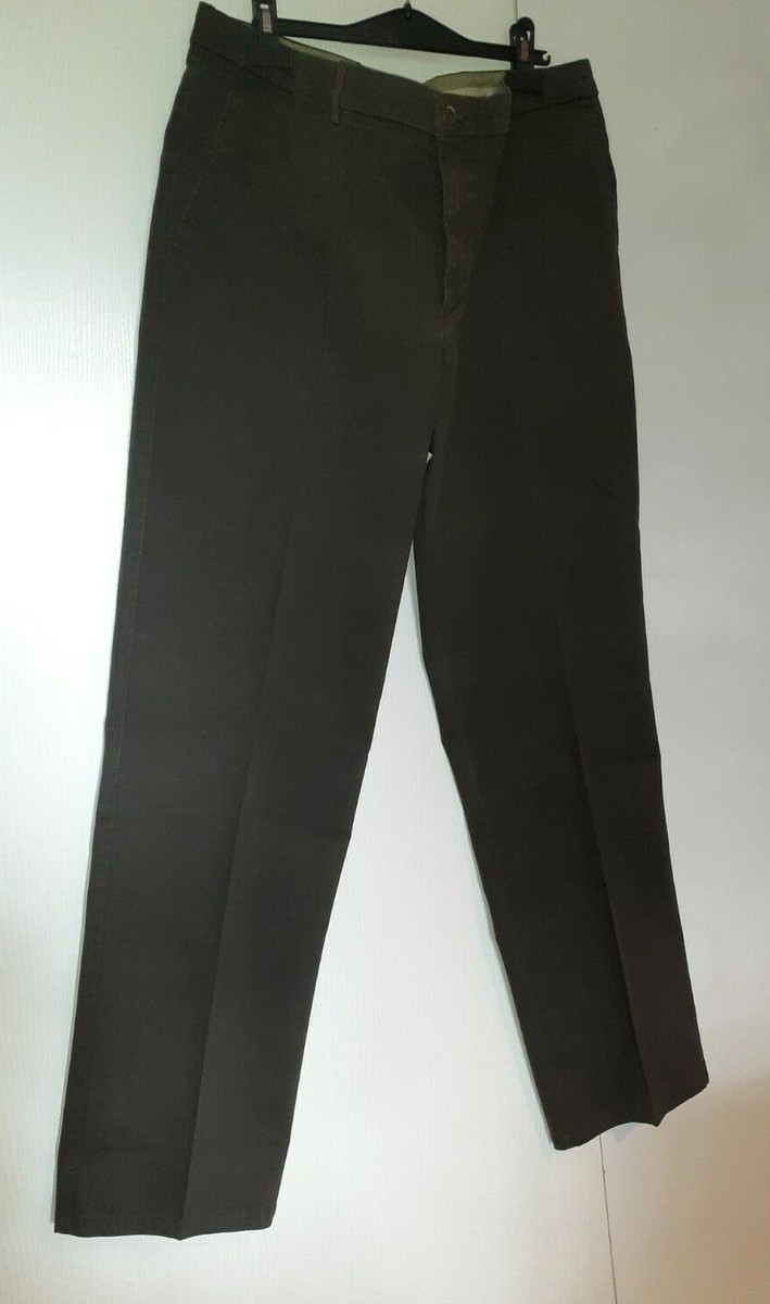 Pantalon Jean Pour Homme TED LAPIDUS - Taille FR52 (2XL) Vert Olive Kaki - Coupe Droite