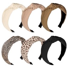 Knotted Headbands for Women Girls Non Slip Leopard Head Bands Top Knot Headba...