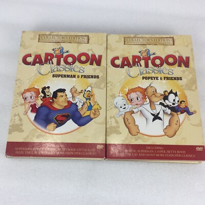 2 DVD Cartoon Classics Collector's Edition Set Popeye, Superman, Betty Boop, Cas