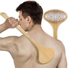 Bamboo Oversize Curved Back Scratcher - Large 104 Wooden Points Provide