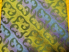 1970s BEAUTIFUL FUNKY MOD VINTAGE COLORS  GREEN PURPLE STRIPE  MENS TIE  56"