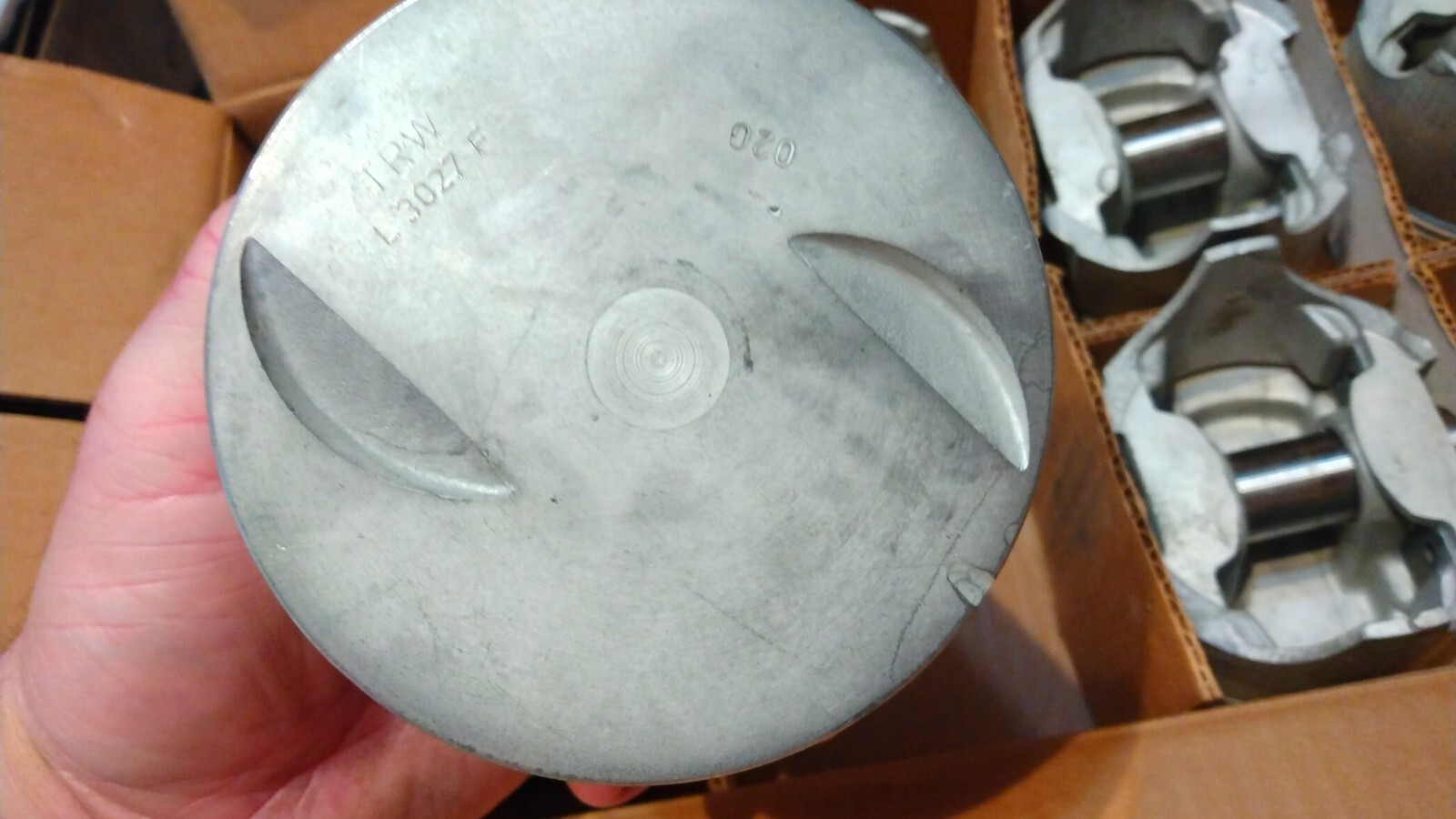 Vintage 454 TRW Flat Top Pistons L3027F +.020 Bore With Ring Set