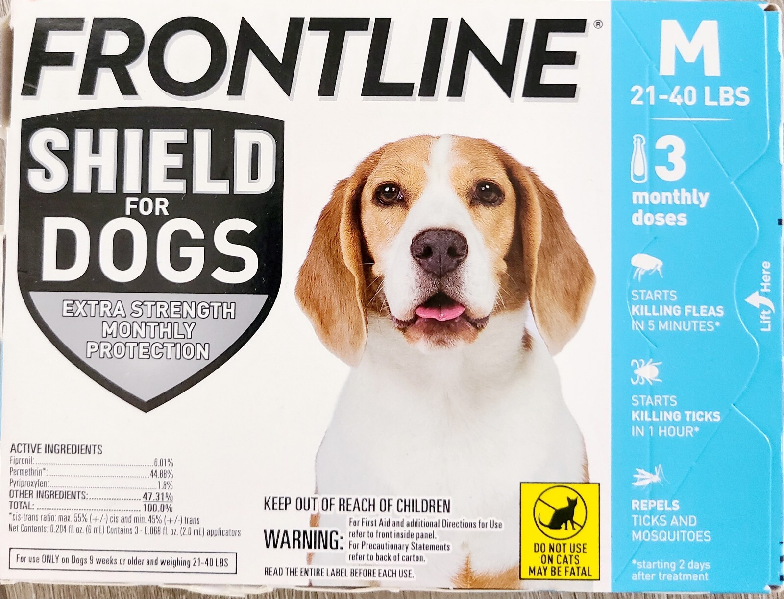 FRONTLINE Shield for Dogs Flea & Tick Treatment, 2140 lbs 3 Doses