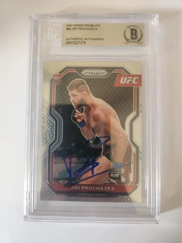Jiri Prochazka 2021 Panini Prizm UFC Signed RC Card Slabbed Beckett BAS Auto A