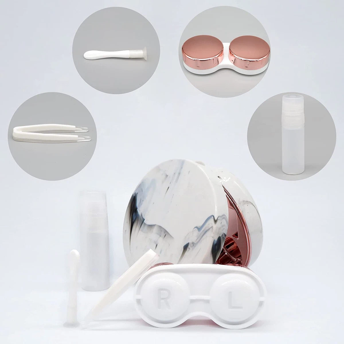 Estuche para Lentes de Contacto Incluye Espejo Pinzas y Soluci n pink nys