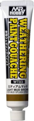 MW22 MR. HOBBY WT03 WATER-BASED WEATHERING PAINT GOUACHE LIGHT MUD BROWN (20ML)