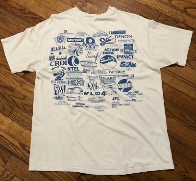 1986 indie record label T-shirt vtg 80s rap hip hop 2 live crew de la soul epmd