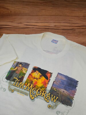 All Sport Events Shirt VTG Tim McGraw Country Tour Dates Music White 2XL Western