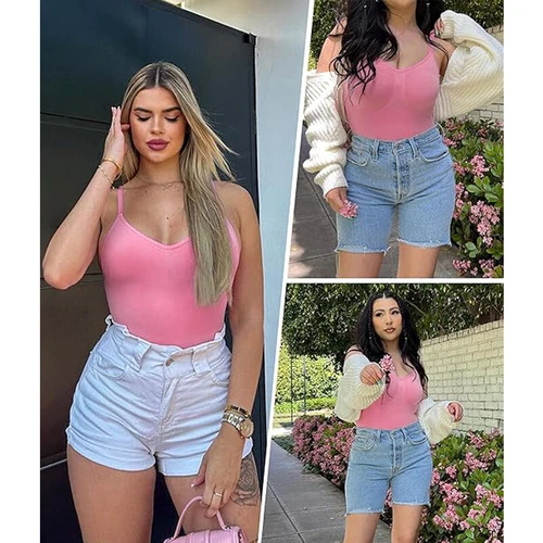 Paquete de 2 body para mujer arrebatado, body moldeador, ropa moldeadora arrebatada camiseta sin mangas - Imagen 7 de 45