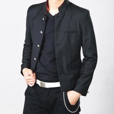 Mens Jacket Blazer Japanese School Uniform Slim Coat Tops Single Breasted