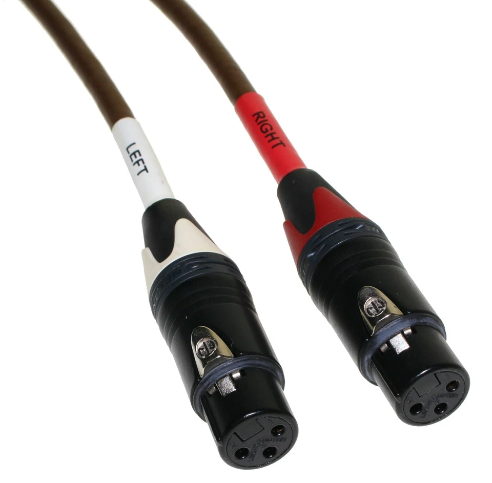 Belden 8402 Neutrik Black/Gold XLR High-End RCA Interconnect 3 Foot Cable Pair - Image 3 of 4