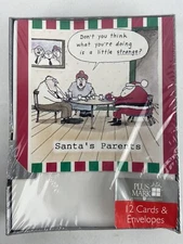 American Greetings 12 Pk Christmas Cards Santa’s Parents Plus Mark Studio Square