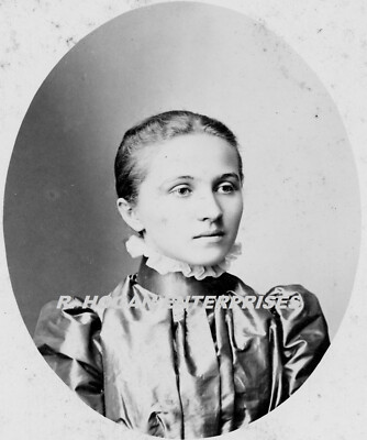 C. 1800's PRETTY LADY LOUDONVILLE OHIO POFF STUDIO 5X7 PRINT PHOTO F399
