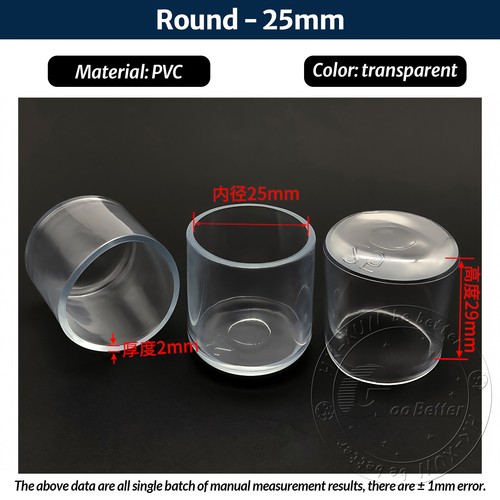Clear PVC Rubber Chair Leg Caps Covers Furniture Table Feet Floor Protectors Pad - Foto 18 di 46