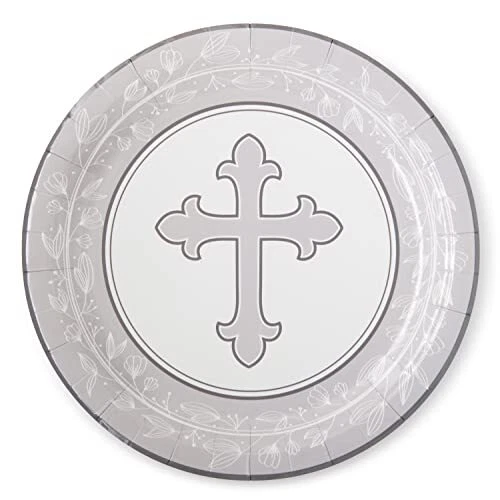 Platos y servilletas de confirmación - 24 platos de primera comunión, platos de bautizo y... Foto 4 de 4