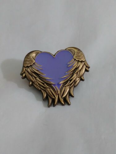Purple Winged Heart Lapel Hat Jacket Pin Domestic Violence Awareness 2014