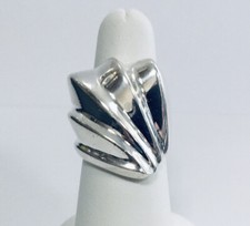 Estate Sterling Silver Unique Wave Style Scalloped Vintage Ring Sz 6.75