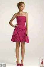 Davids Bridal Short Pink Bridesmaid Dress Color: Watermelon Size 12 LOOKS NEW!!!