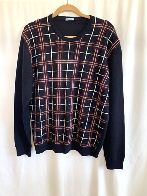 Altea Men s Plaid Wool Sweater - Size Extra Large