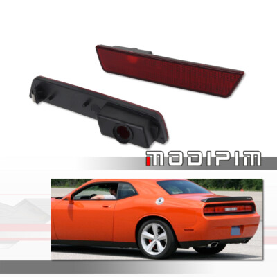 KYYET Smoked Lens LED Side Marker Lights Compatible With 2008-2014 Dodge Challenger & 2011-14 Charger (Pack Of 4, 2pcs Front Amber LED & 2pcs Rear Red LED