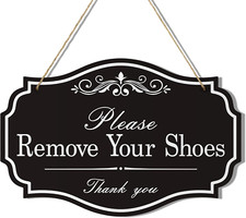 Please Remove Your Shoes Thank You Wall Decorative Sign,Take Your Shoes off Wood