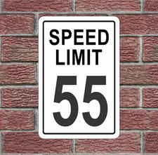 55 MPH Speed Limit Aluminum Road Sign