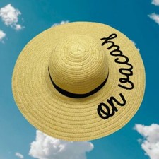 Accessory Depot On Vacay Tan Black Wide Brim Sun Hat