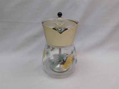 Vintage Libbey David Douglas LRS37 Percolator and 3 Tumblers 4-5/8" Aqua & Gold - Picture 13 of 24