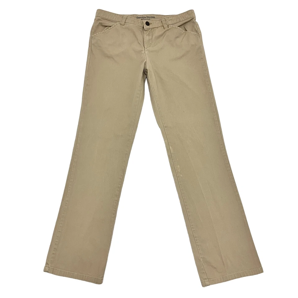 Dickies Chino Trousers Relaxed Fit Beige Womens 29W 30L Stretch Cotton
